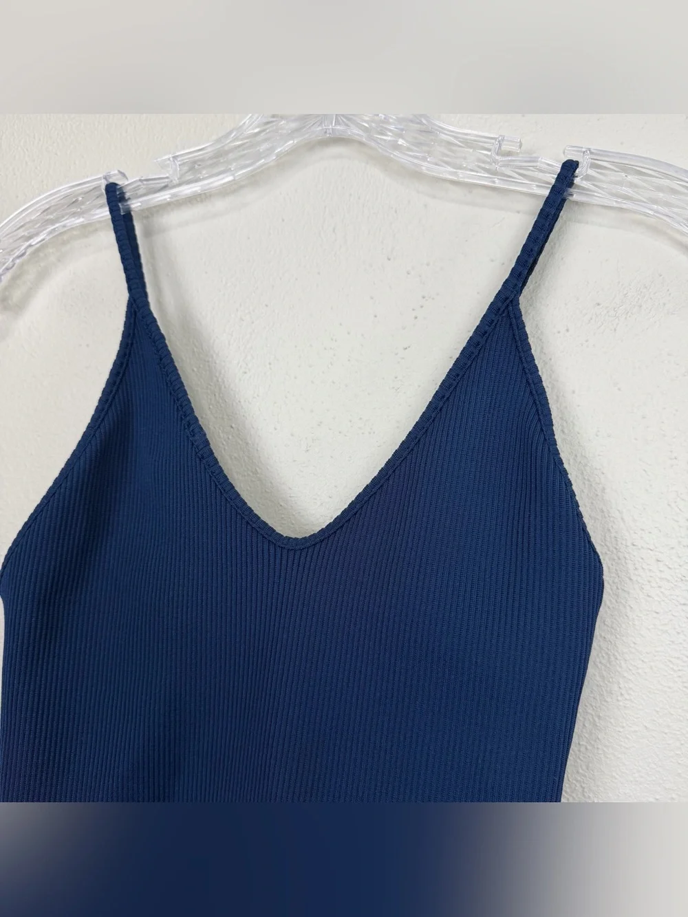 Indah Moonshine Rib One Piece Swimsuit Bodysuit Navy Blue Size Small Ribbed
